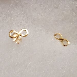 Tiny infinity stud earrings, 18k gold plated